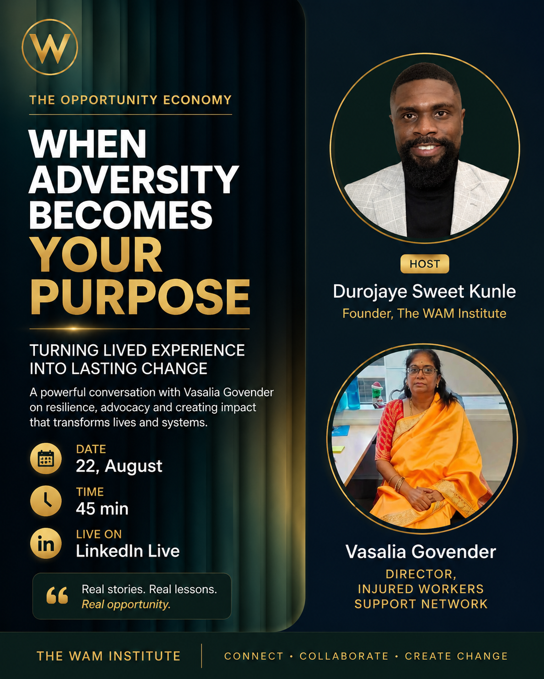 Building Change From Lived Experience conversation with Vasalia Govender